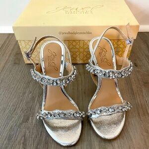 Jewel Badgley Mischka Silver Heels